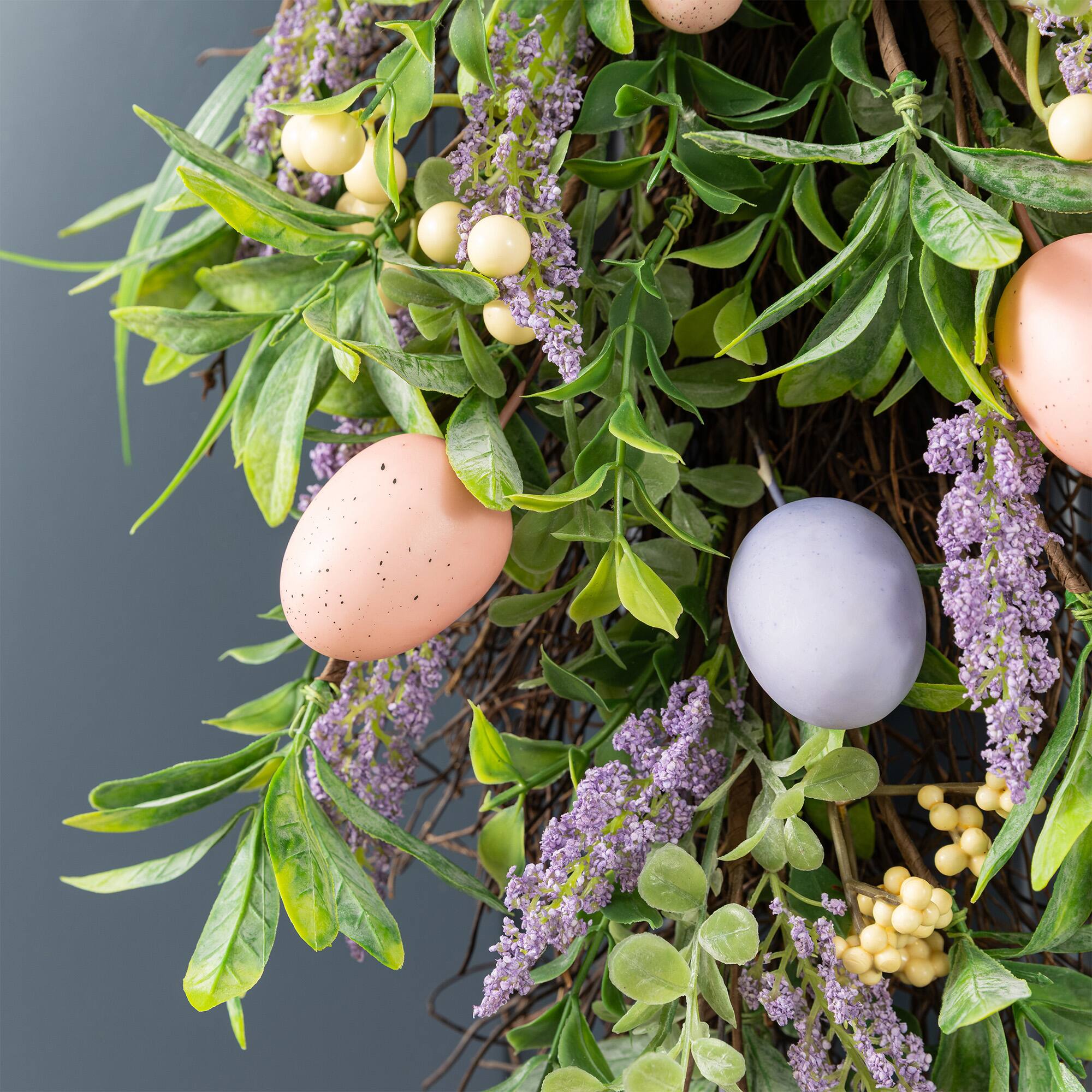 Glitzhome® 28" Easter Egg & Lavender Teardrop